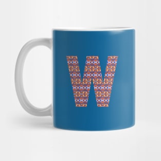 Monogram Letter W- geometric pattern Mug